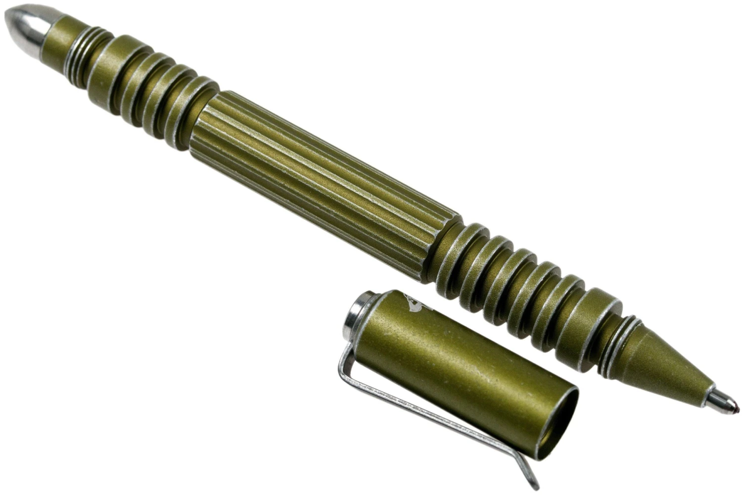 Rick Hinderer Investigator Pen Aluminium Mat Vert Battled, Stylo Tactique 4 Rick Hinderer Investigator Pen Aluminium Mat Vert Battled, Stylo Tactique – Image 2