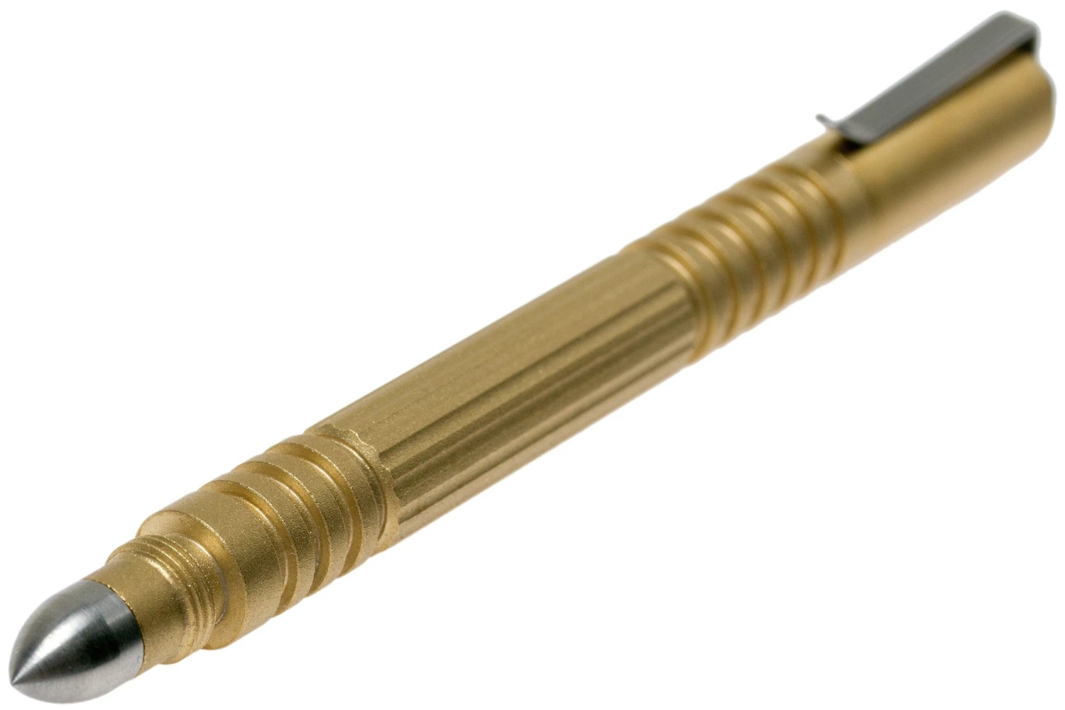 Rick Hinderer Investigator Pen Brass/Messing, Beadblasted, Stylo Tactique 5 Rick Hinderer Investigator Pen Brass/Messing, Beadblasted, Stylo Tactique – Image 3