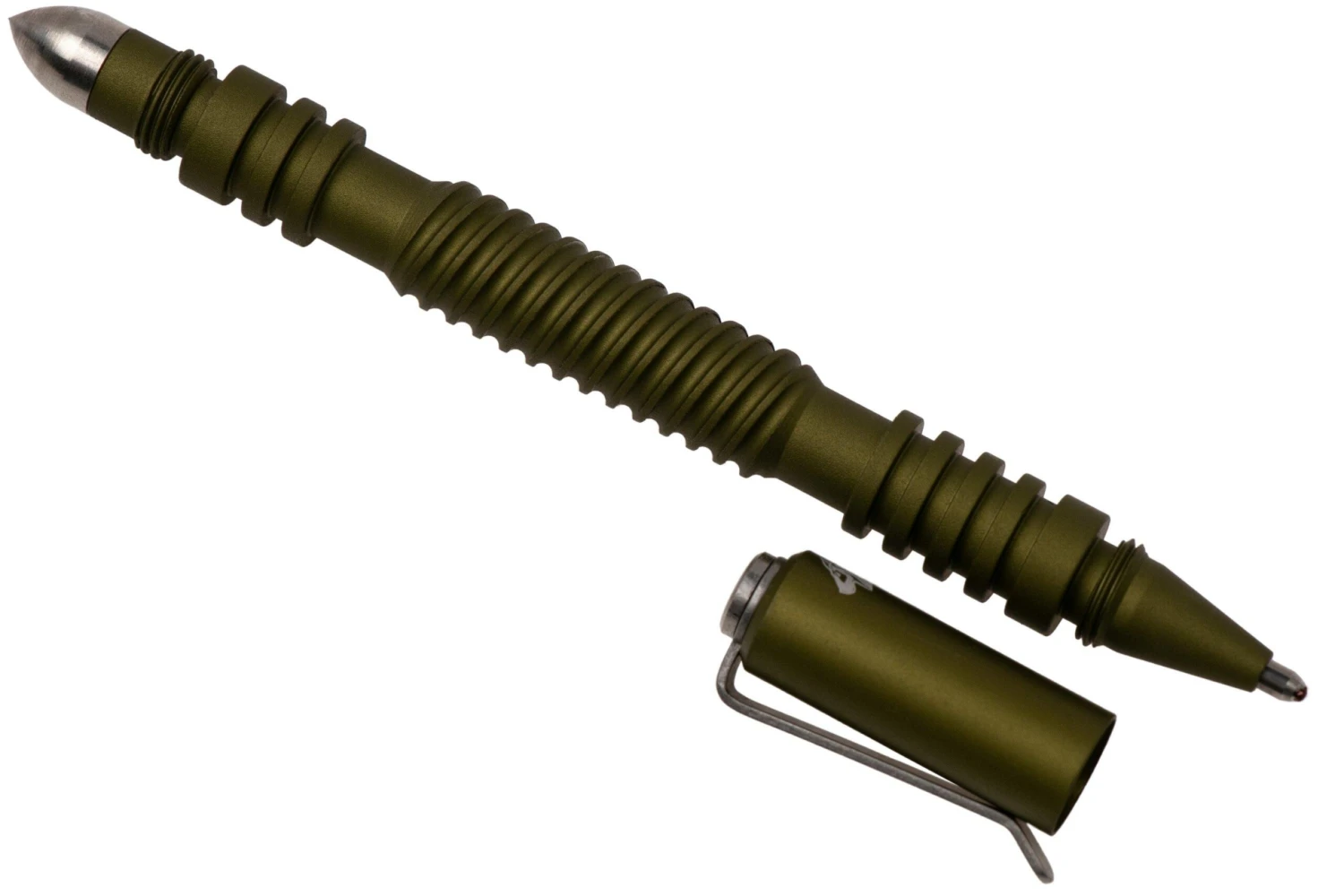 Rick Hinderer Spiral Investigator Pen, Aluminum, Stonewash Matte OD Green, Stylo Tactique 4 Rick Hinderer Spiral Investigator Pen, Aluminum, Stonewash Matte OD Green, Stylo Tactique – Image 2