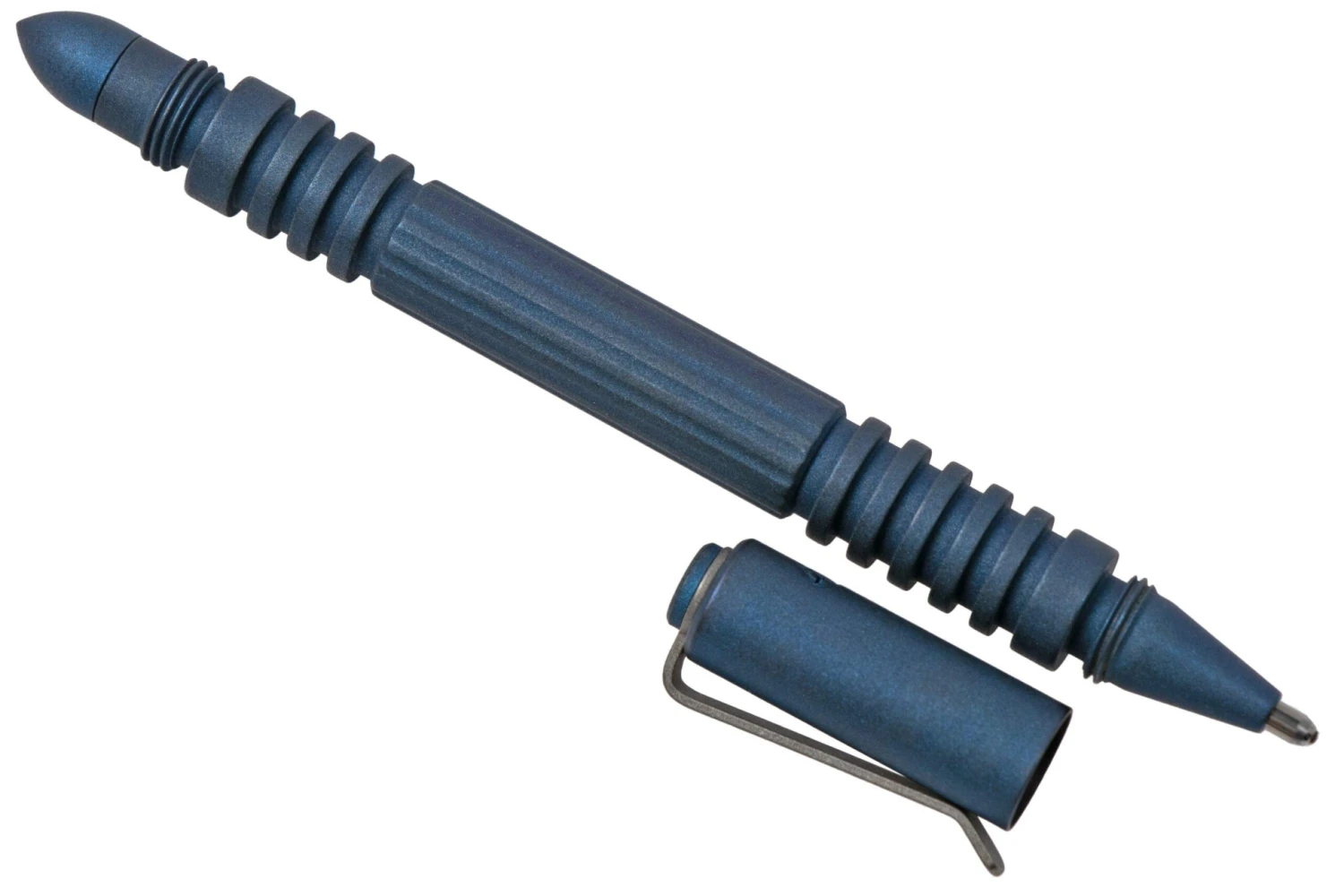 Rick Hinderer Investigator Pen Titanium, Battle Blue, Stylo Tactique 4 Rick Hinderer Investigator Pen Titanium, Battle Blue, Stylo Tactique – Image 2