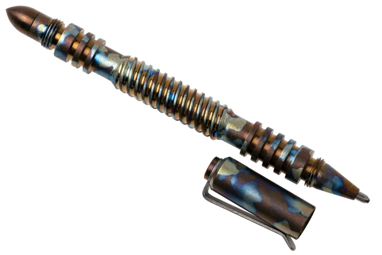 Rick Hinderer Spiral Investigator Pen, Titanium, Stonewash Painted, Stylo Tactique 4 Rick Hinderer Spiral Investigator Pen, Titanium, Stonewash Painted, Stylo Tactique – Image 2