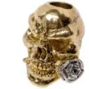 Schmuckatelli Rose Skull Bead 2-Tone Antique Gold/A.Rhodium