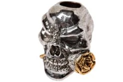 Schmuckatelli Rose Skull Bead 2-Tone Antique Rhodium/A.Gold