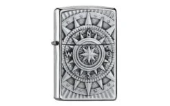 Zippo Compass Emblem 2005350, Brushed Chrome, Briquet