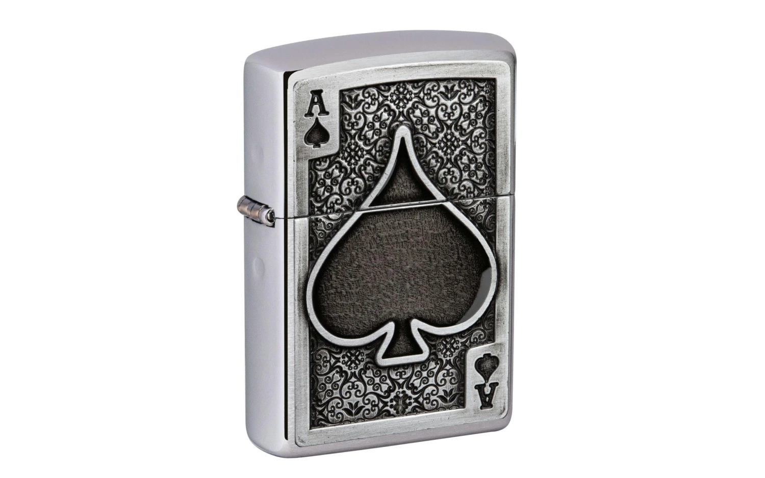Zippo Ace Of Spades Emblem 49637-000002, Brushed Chrome, Briquet 3 Zippo Ace Of Spades Emblem 49637-000002, Brushed Chrome, Briquet